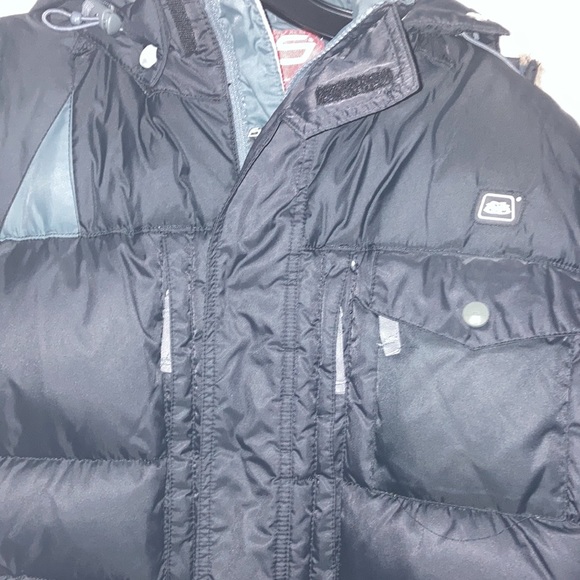 686 Faux fir lined hooded puffer snowboard jacket size XS extra small black gray - Picture 8 of 12